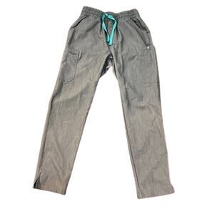 EUC Figs Gray scrub pants w blue drawstring sz S Technical Collection